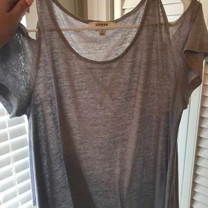 Unheeded cold shoulder blue top